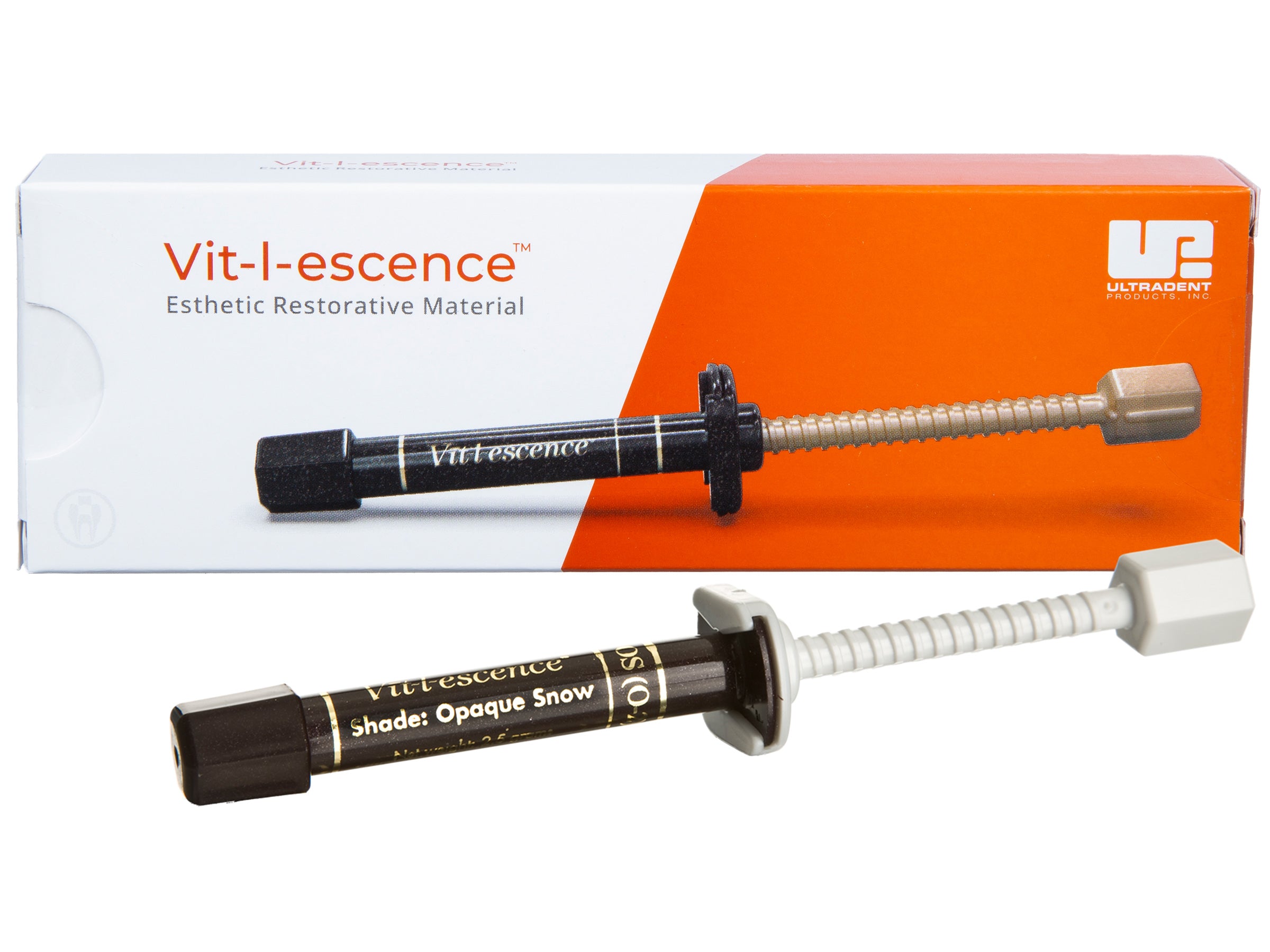 Ultradent 1183 Vit-l-escence Esthetic Restorative Material Syringe Opaque Snow Ultradent 1183 Vit-l-escence Esthetic Restorative Material Syringe Opaque Snow